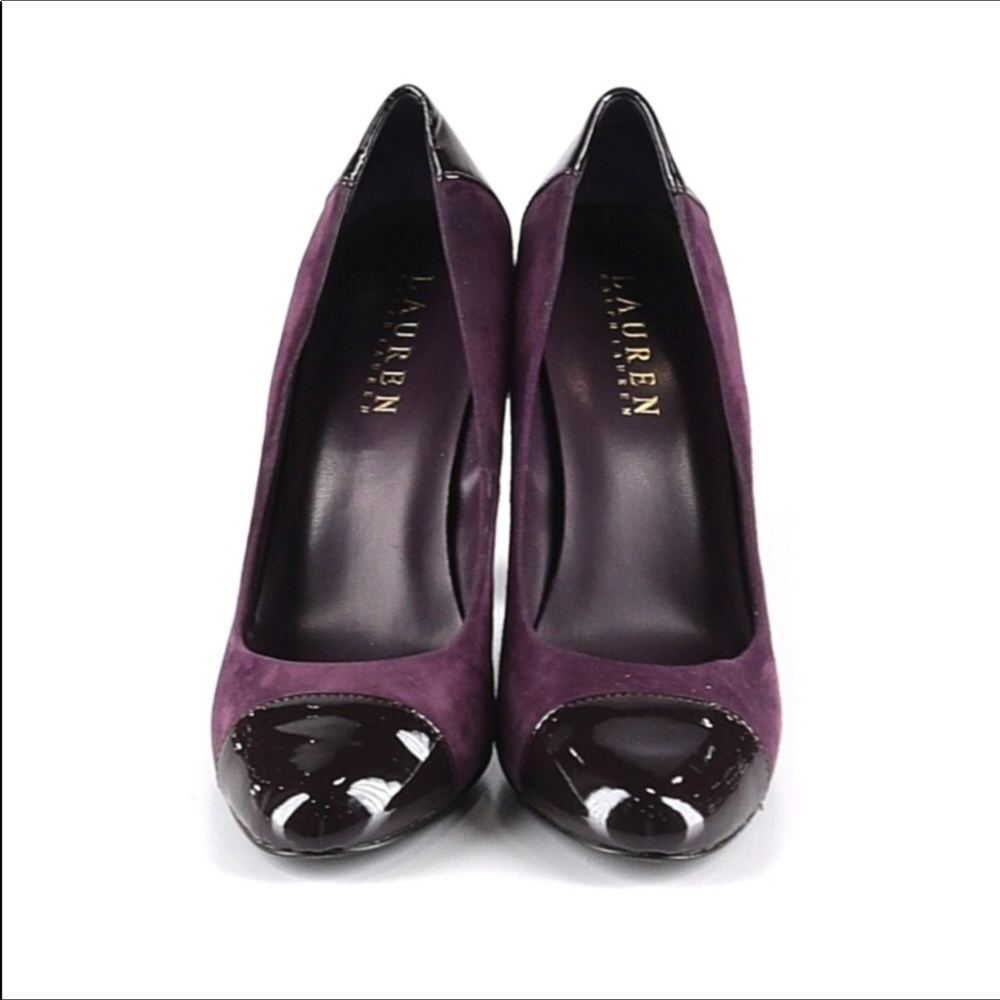 LAUREN Ralph Lauren purple suede leather pumps